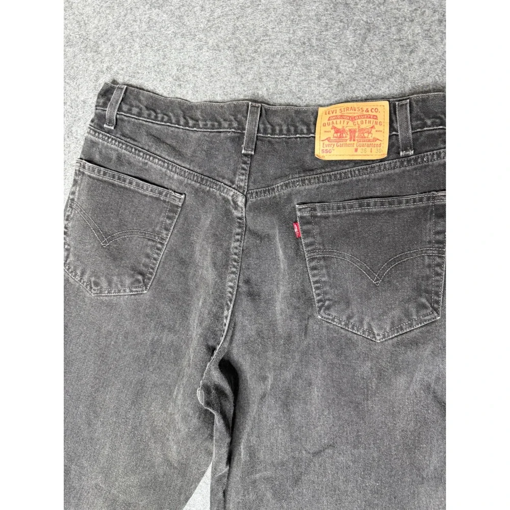 Vintage 2000 Levis 550 Relaxed Fit Tapered Leg Black Denim‎ Jeans Mens 36x30